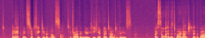 Spectrogram of the same speech after Studio Sound: the noise is gone and the words stand out against quiet gaps.